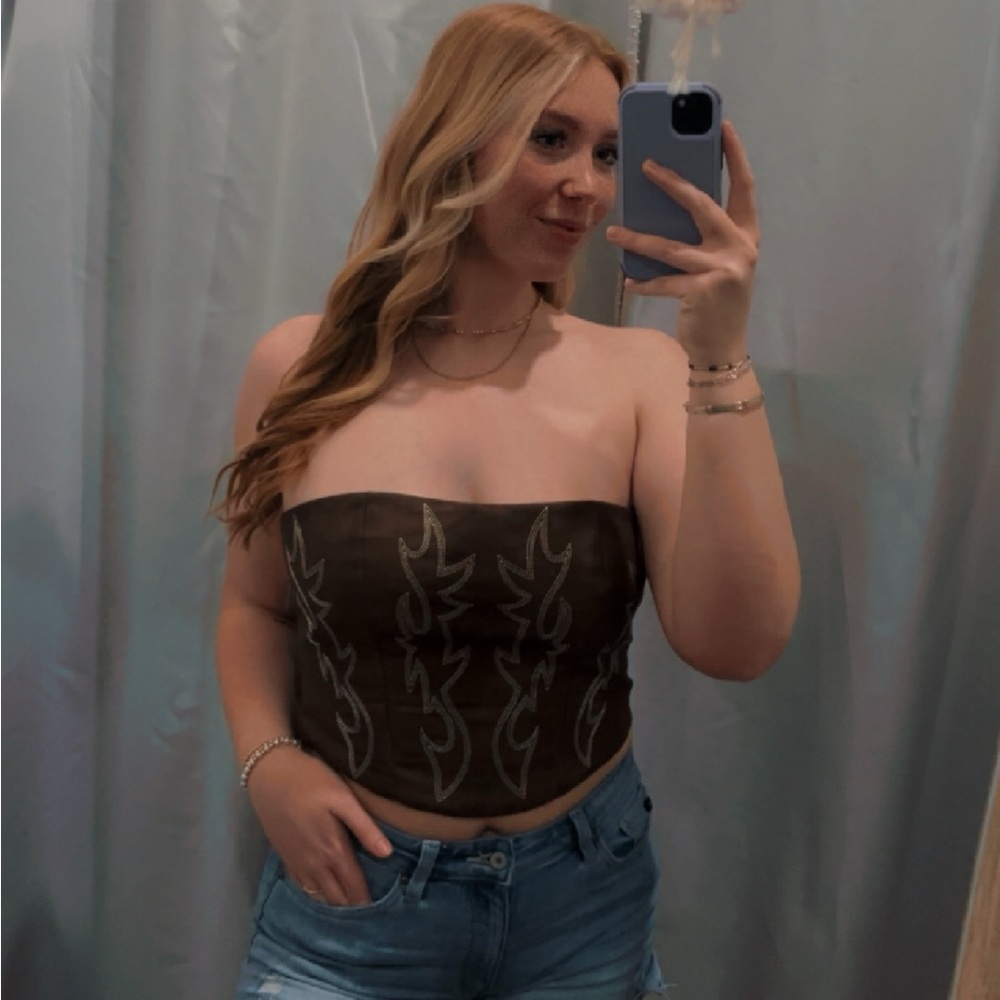 Western Leather Corset Top